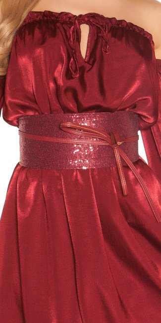 waist belt with sequins Bordeaux